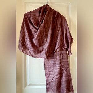 Authentic Semi-Pashmina Stole from Kashmir – Two-Tone Soft Wool Scarf (New)